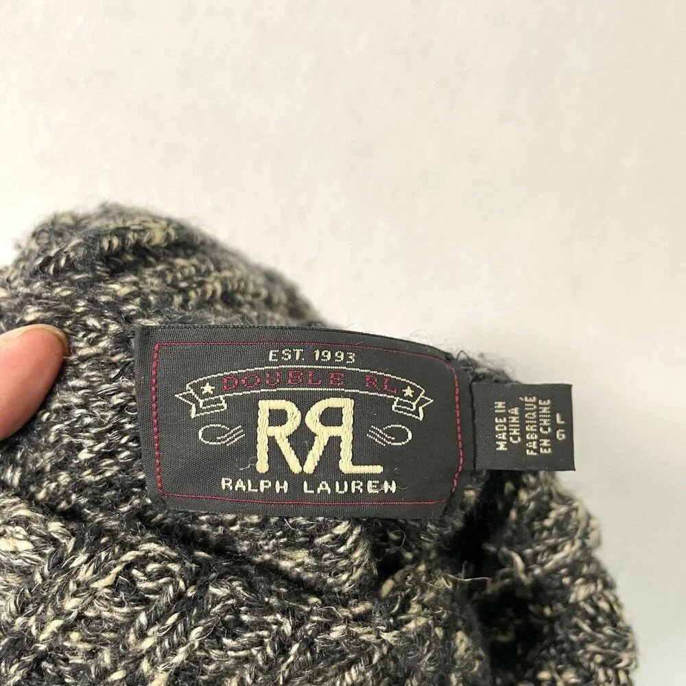 Ralph Lauren Double RL Black Marled Turtleneck Sweater - Picture 5 of 8